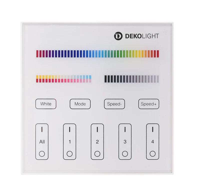 Deko-Light RF-smart, Wandfernbedienung, weiß, 3V, 4 Zonen, Single/CCT/RGB/W/+CCT