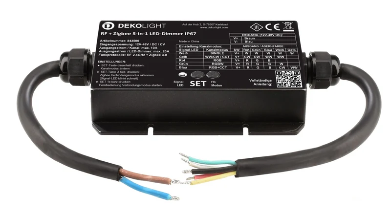 Deko-Light RF-smart, LED-Dimmer 5-in1, 5 Kanal, 12-48V, 20A, IP67