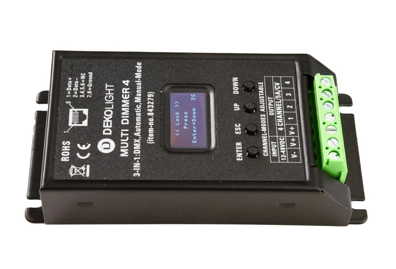 Deko-Light MULTI-LED-Dimmer 1-4 CH, DMX/AUTO/MAN, 12-48V, 20A